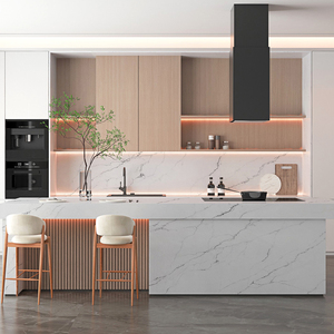 Losa de Cuarzo Artificial Calacatta Valentin 5094 de Goldtop ODM/OEM, Diseño Personalizado para Isla de Cocina Moderna, Cubierta de Mesa de Hotel - Product Image 5