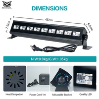 Lampe UV LED DMX 9x3W à télécommande pour intérieur, effet mural, stroboscope respirant, lumière violette pour bars, clubs, fêtes de famille