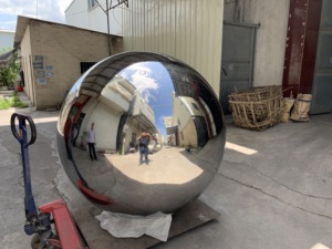 Esfera de bola hueca de acero para mirar al jardín al aire libre de gran tamaño de 1000mm/adorno de esfera de acero - Product Image 2