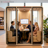 Cabine téléphonique insonorisée pour bureau, directement de l'usine Soundbox, avec système de ventilation pour espace de travail ouvert