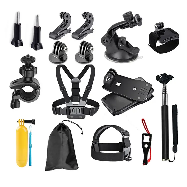 Factory custom Go pro Accessories set and sport action camera Accessories Kit For Go pro Hero 8 7 Black 5 xiaomi yi 4K Go Pro