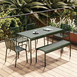 Set Tavolo e Sedie <span class=keywords><strong>da</strong></span> Esterno in Ferro Nero - Design Moderno Leggero per <span class=keywords><strong>Giardino</strong></span>, Villa, Cortile, Veranda, Hotel, Caffetteria - Product Image 4