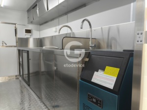 Remorque de camion-restaurant rose sur mesure de 4 m (11 pi) pour la vente de burgers - Etodevice |   Fabricant d'appareils électroniques - Product Image 5
