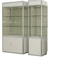 Comptoir de présentation cubique en verre fumé Extra Vision, robuste, facile à nettoyer, éclairage LED commercial pour café, bijouterie, vente au détail