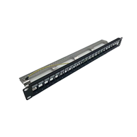 Panneau de brassage réseau blindé STP 24 ports CAT6 CAT6A CAT7 de haute qualité avec modules en alliage de zinc