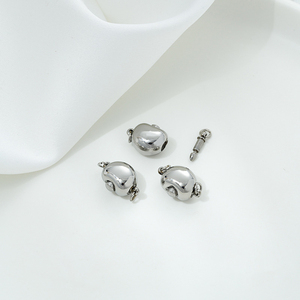 New 18K Gold Titanium Steel Plated Round Oval Ingot Pearl <strong>Plug</strong> Buckle Connectors DIY Bracelet Necklace <strong>Chain</strong> with Bag Packaging - Product Image 4
