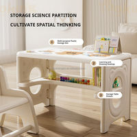 Ensemble table et chaise d'étude en plastique pour enfants VSUCH, motif ours de dessin animé, bureau de rangement, table d'activités et de jeu pour tout-petits, pour la maison et la crèche