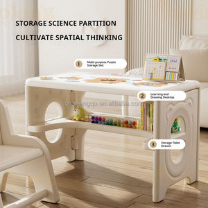 Ensemble table et chaise d'étude <span class=keywords><strong>en</strong></span> plastique pour enfants VSUCH, motif ours de dessin animé, bureau de rangement, table d'activités et de jeu pour tout-petits, pour la maison et la crèche - Product Image 5