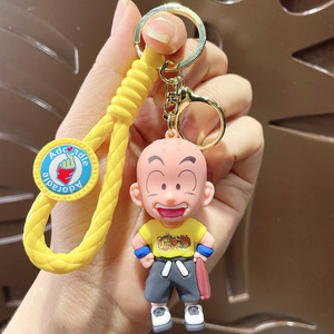 Porte-clés créatif en PVC style dessin animé, léger et tendance, avec figurine Sun Wukong en petite boîte surprise, pendentif pour <span class=keywords><strong>sac</strong></span> à <span class=keywords><strong>dos</strong></span> et anneau métallique - Product Image 2