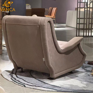 Fauteuils de salon de style <span class=keywords><strong>français</strong></span>, tissu givré de haute qualité, rembourrés, fauteuil simple pour la maison, salon, fauteuil à bascule avec pieds en acier - Product Image 3