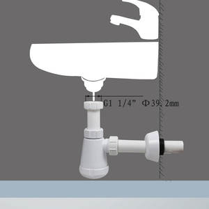Trampas de Desagüe Clásicas WaiiHO para Empotrar en Pared, Sello de Agua en U de PP, Desodorización - Product Image 1