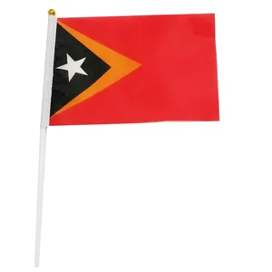 Free Shipping Timor-Leste Flag 14x21CM Polyester Table Flags Flying Democratic Republic of Timor-Leste Hand Flags
