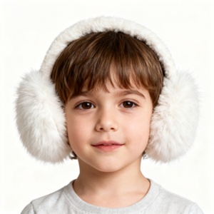 暖かく柔らかい折りたたみ式フェイクファーイヤーマフ＆イヤーウォーマー、アウトドアアクティビティに最適 - Product Image 5