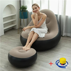 Venta al por mayor: Conjunto de puf inflable de moda para decoración del hogar, sillón reclinable plegable para exteriores, asiento suave y reposapiés. - Product Image 6