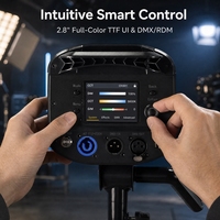 Projecteur RGBACL six couleurs Studio Elite FCS240F 240W avec température de couleur de 2000K à 20000K et IRC96 TLCI97 RF95