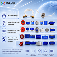 Asaze Rae 2 DSUB DB9 Macho/Hembra, Conector de paso en D, Hermético al vacío, Sellado con epoxi