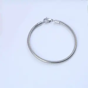 Pulsera Elegante נירוסטה 3MM רחב עגול נחש עצם שרשרת צמיד Pulseira דה Aco Inoxidavel עלה זהב מצופה צמידים