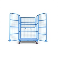 Chariot de manutention pliable sur mesure, chariot mobile robuste pour le tri express des marchandises, équipement de stockage logistique à grille