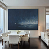Peinture abstraite texturée sur toile faite à la main, peinture décorative d'intérieur avec cadre pour art mural, peinture peinte à la main