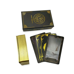 Op maat gemaakte luxe tarotkaarten met achterprint, verguld papier, traditionele empowerment, creatieve inspiratie, symboliek, numerologie - Product Image 1