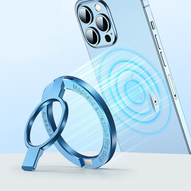 Aluminum Flexible Funny Foldable Hand Finger Grip 360 Rotating N52 Magnet Magnetic Cell Phone Ring Holder