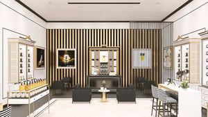 Magasin de beauté, miroir de maquillage éco-responsable et recyclable avec éclairage LED, présentoir de décoration pour boutique de cosmétiques, gondole pour parfums - Product Image 2