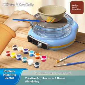Machine à <span class=keywords><strong>poterie</strong></span> électrique Bview Art Blue, modèle portable avec réglage de vitesse progressif, outil d'enseignement pour la fabrication de <span class=keywords><strong>poterie</strong></span> DIY - Product Image 5