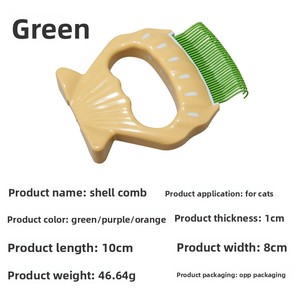 Peigne coquille ABS mignon <span class=keywords><strong>pour</strong></span> animaux de compagnie (chats et chiens) - Outil de toilettage <span class=keywords><strong>anti</strong></span>-<span class=keywords><strong>puces</strong></span>, nettoyeur de poils moelleux sans électricité - Product Image 6