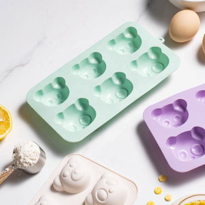 Moule à gâteau en silicone en forme d'ours pour la pâtisserie domestique, bac à glaçons, moule à gâteau en silicone fait main pour la préparation de repas de bébé cuits à la vapeur - Product Image 4