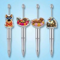 Perles acryliques K-POP de dessin animé en gros, perles décoratives personnalisées pour stylos, accessoires de papeterie DIY