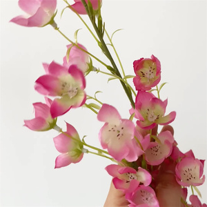 Venta al por Mayor de 2 Ramas de Flores Artificiales de Lirio de los Valles de Seda Larga para Decoración del Hogar, Bodas y Hoteles, Flor de Campanula - Product Image 2