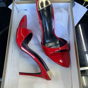 Sandales à talon pour femme, taille 33-46, couleur rouge, chaussures à bout ouvert, nouveau modèle - Product Image 1