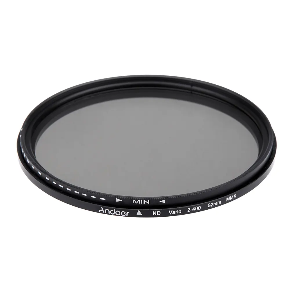 Andoer Filter Variabel ND2 Ke ND400 Yang Dapat Disesuaikan Kepadatan Netral ND Fader 82Mm untuk Kamera DSLR Canon Nikon