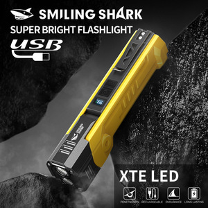 Smiling Shark Super Bright Flashlight Xte <b>Led</b> <b>Rechargeable</b> Usb Portable <b>Working</b> <b>Light</b> - Product Image 1