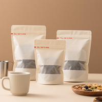 Sac d'aluminium personnalisé en papier kraft blanc Emballage alimentaire écologique Sac debout à fermeture éclair pour les légumes et les aliments au gluten