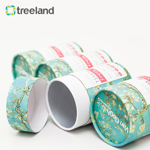 Tubo de papel redondo personalizado da caixa do chá extravagante empacotando 50G/100G/200G para bebidas que desvanecem a manipulação da impressão - Product Image 2
