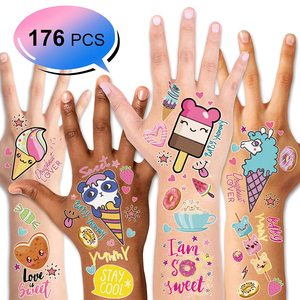 Autocollants de tatouage imperméables pour enfants, glace, décorations, accessoires de fête d'anniversaire, tatouages temporaires pour les mains, cadeaux pour les petits - Product Image 1