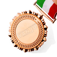 Produit de médaille personnalisé en métal, médaille à sublimation vierge avec ruban imprimé