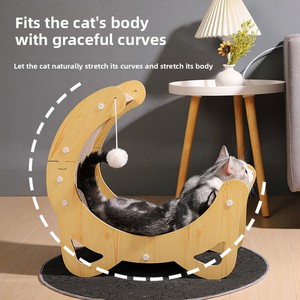 Árbol para Gatos Antideslizante y Resistente con Bolas Colgantes de Cartón Corrugado y Cama para Gatos - Para Todas las Estaciones - Product Image 3