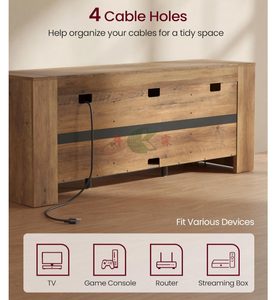 Mueble para <span class=keywords><strong>TV</strong></span> Estilo Rústico con Almacenamiento para Sala de Estar o Dormitorio, para <span class=keywords><strong>TV</strong></span> de 65 Pulgadas, 58"x15.7"x23.6", Color Marrón - Product Image 3