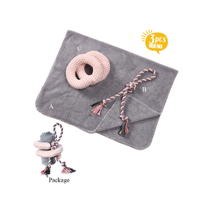 Evde veya dışarıda eğitim ve çiğneme kullanımı için yumuşak peluş pamuk halat Pet oyuncaklar ile dayanıklı köpek oyuncak seti - Product Image 1