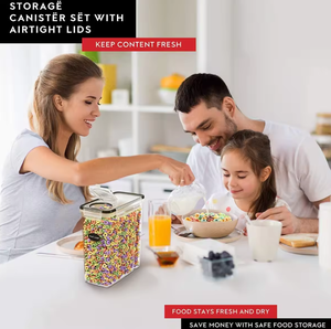 Contenitore Ermetico in Plastica PP da 4L 135.2 OZ per Alimenti Secchi e Cereali, Organizzatore Ecologico per <span class=keywords><strong>Dispensa</strong></span> e <span class=keywords><strong>Cucina</strong></span> - Product Image 4