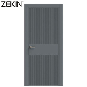 ZEKIN Portes plaquées d'aluminium en bois massif personnalisées Minimaliste étanche pour hall d'hôtel Grande entrée appartements écoles escaliers - Product Image 4