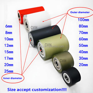 أسطوانة مطلية من البولي يوريثان بو OD 30 محامل مزدوجة مقاومة للاهتراء حزام ناقل أسطواني غير يعمل بالطاقة PU - Product Image 3