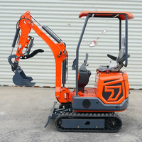 Mini-excavatrice compacte tout-terrain 1,2 tonne pour chantier de construction et aménagement paysager, disponible en stock en Europe depuis un entrepôt local