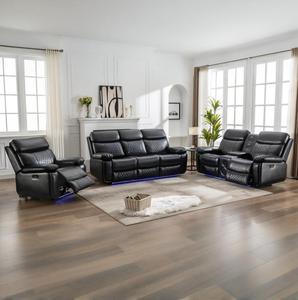 Tùy chỉnh 3 + 2 + 1 chỗ ngồi PU Da điện ngả ghế thông minh Điện ngồi có thể ngả sofa couch Set với thả xuống Bảng Led cup chủ - Product Image 1