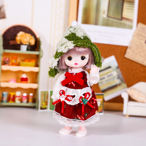 Vetements de poupee BJD 17cm, Robe de Celebration du reveillon du nouvel an, phong cách chinois Hanfu, sườn xám dhiver A capuche - Product Image 6