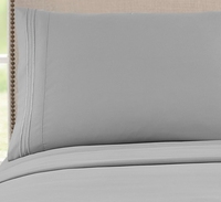 Parure de draps Queen 4 pièces de luxe rafraîchissante et respirante en microfibre brossée 90 g/m² avec broderie, drap-housse à poches profondes certifié Oeko-Tex