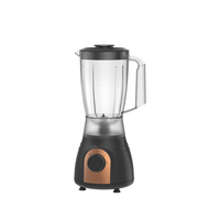 Mixeur de table électrique 350W haute puissance avec récipient en plastique, commande par bouton, 4 lames, 2 vitesses, pour écraser et broyer, usage domestique