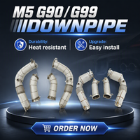 En stock : Downpipe d'échappement CSZ en acier inoxydable 200 cellules pour BMW M5 G90 G99 S68 4.4TT V8, compatible avec les collecteurs de course